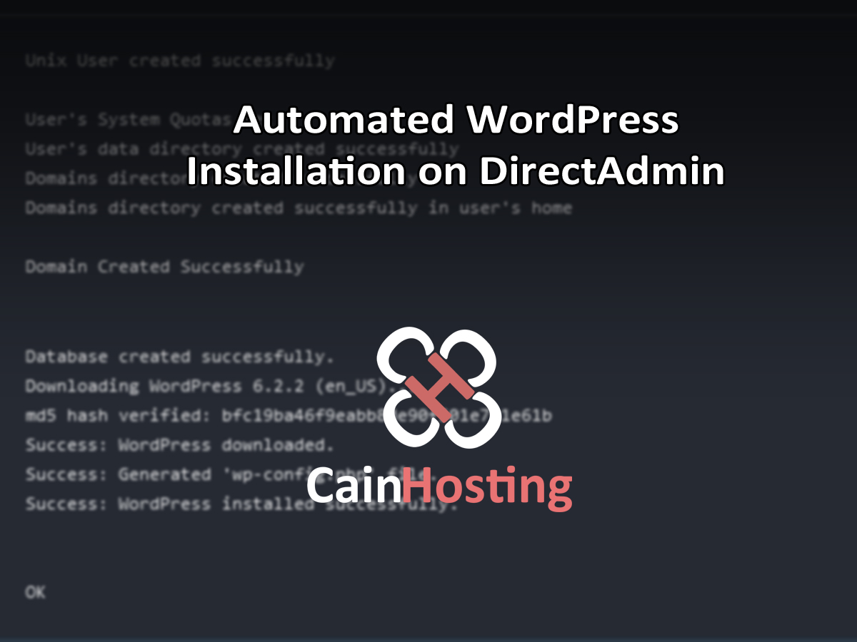 Automated WordPress Installation on DirectAdmin